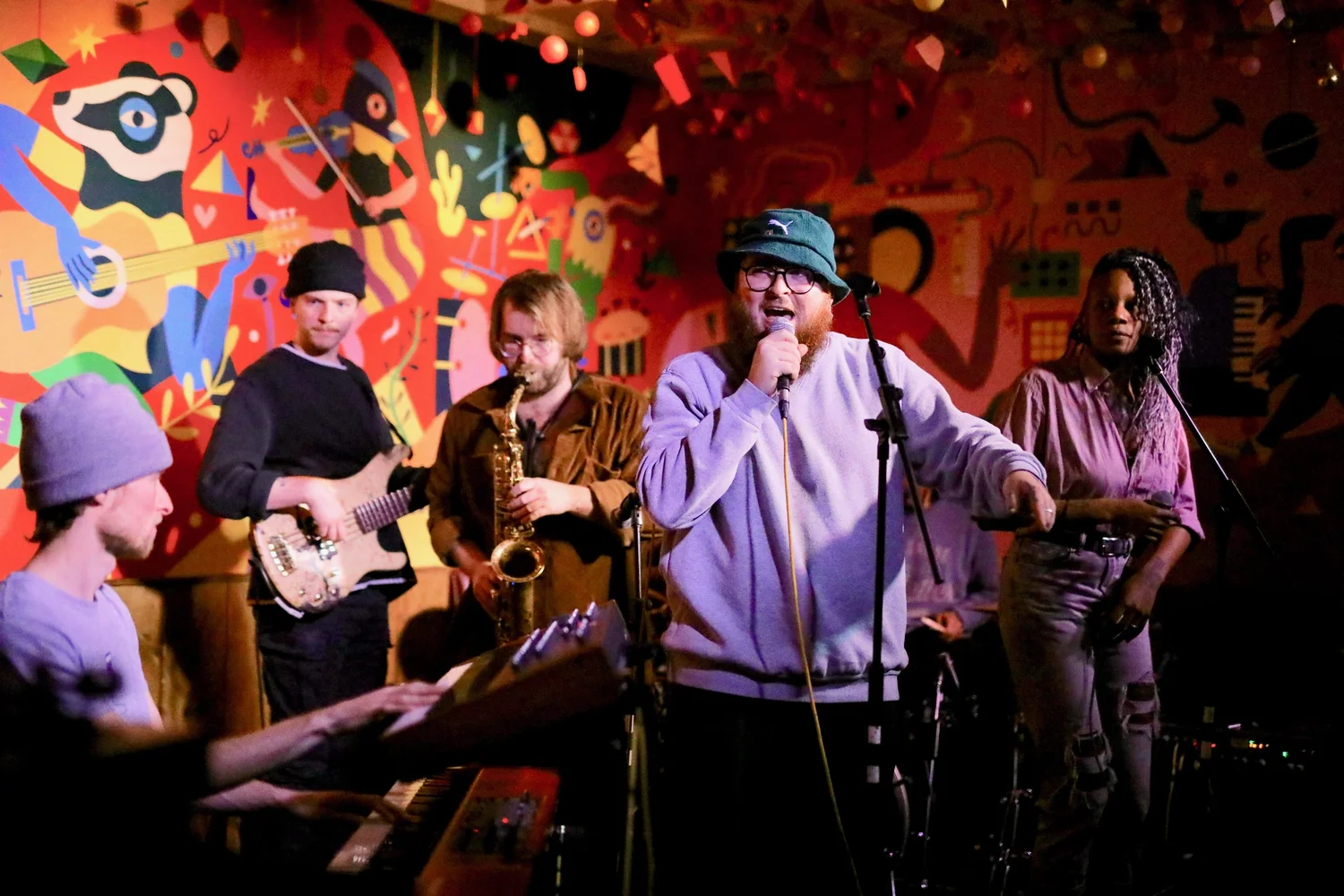 A live band performing on The Gallimaufry stage
