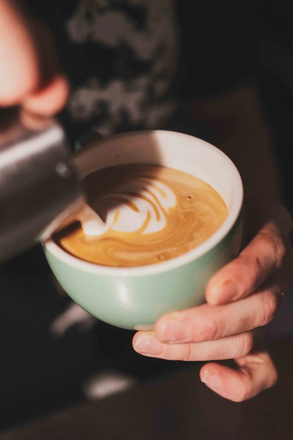 A flat white being poured at The Gallimaufry
